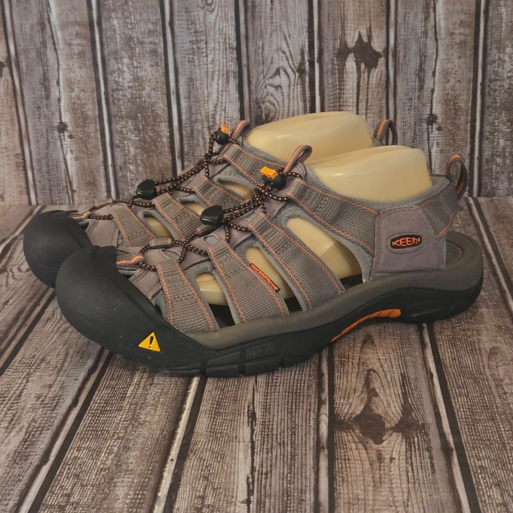 11.5 Mens Keen Newport H2 Grey Orange Waterproof Hiking Sport Sandals VGUC!